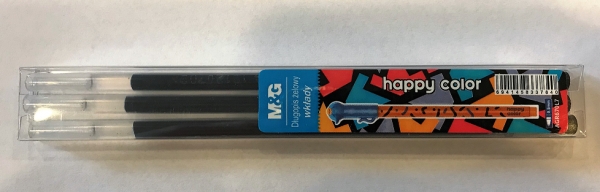 Wkłady do długopisu żelowego Happy Color 3 szt. AGR670L7-3 